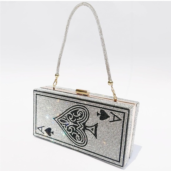 Bling Aces square purse with 2 different strap options special events bag - Picture 1 of 5